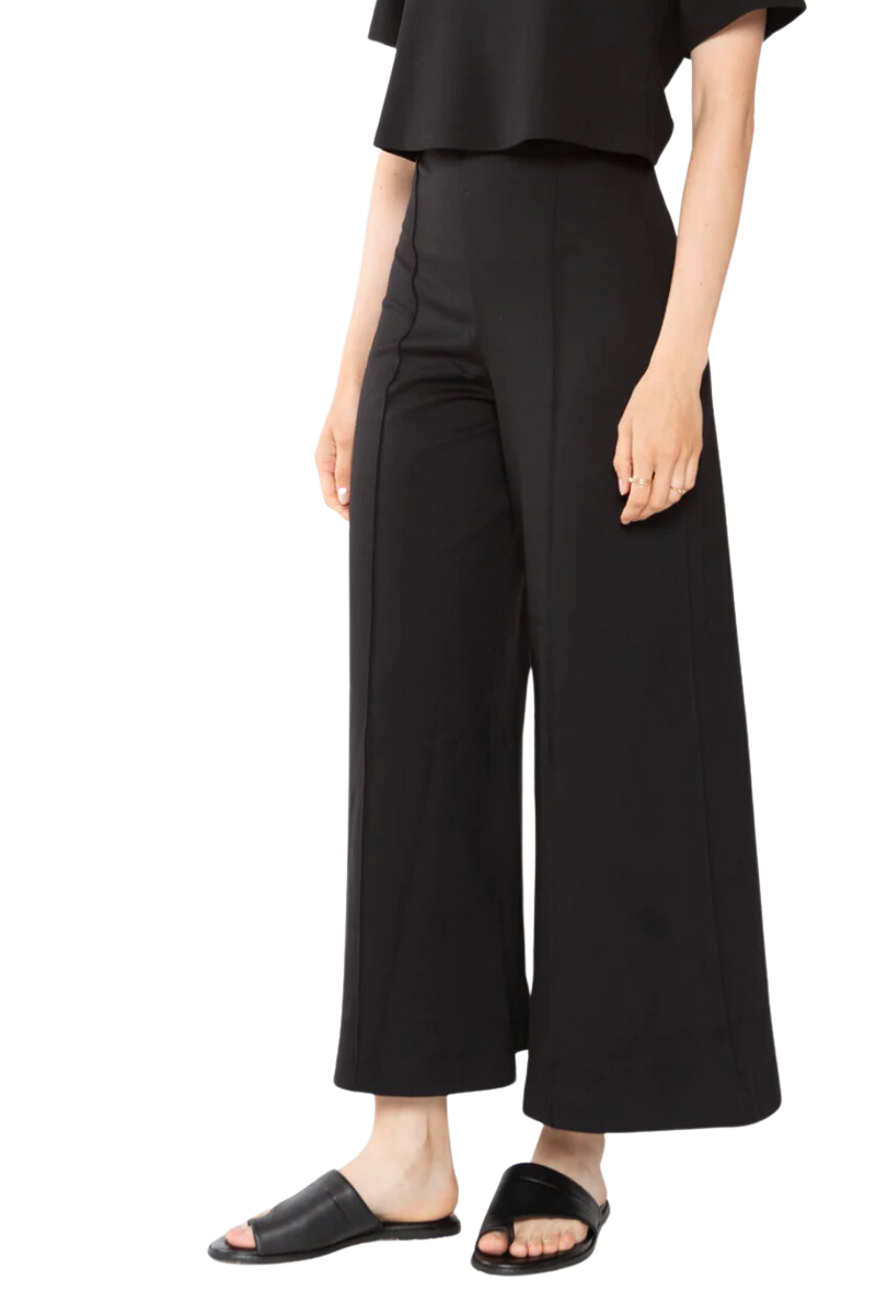 Ponte wide leg pant- cropped