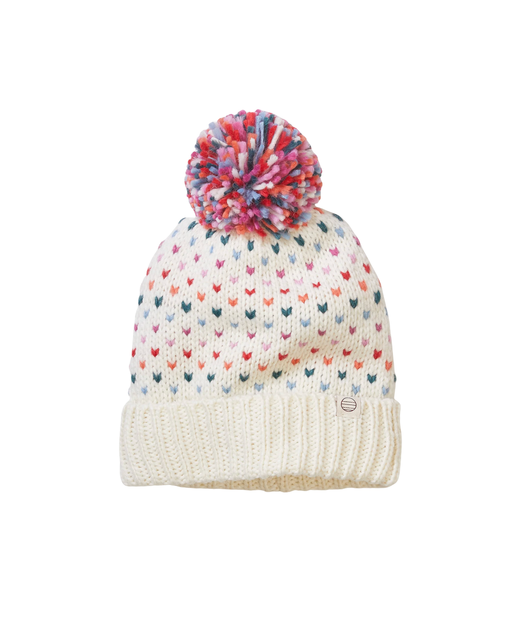Rainbow pom beanie - multi