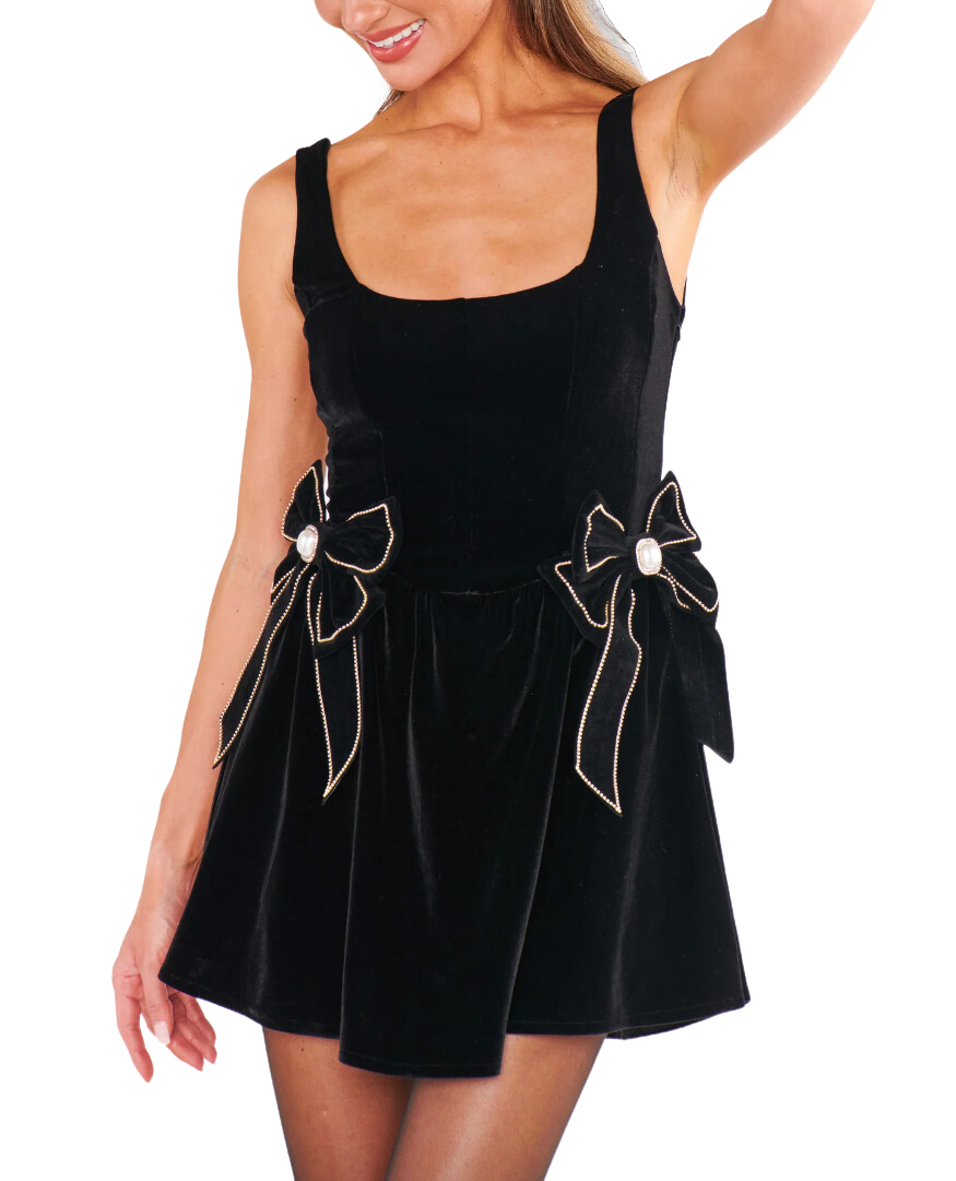 Ricci skort dress - black velvet