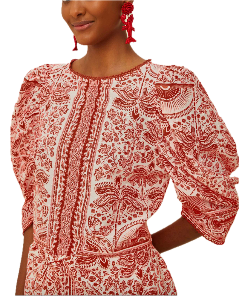 River ride red blouse