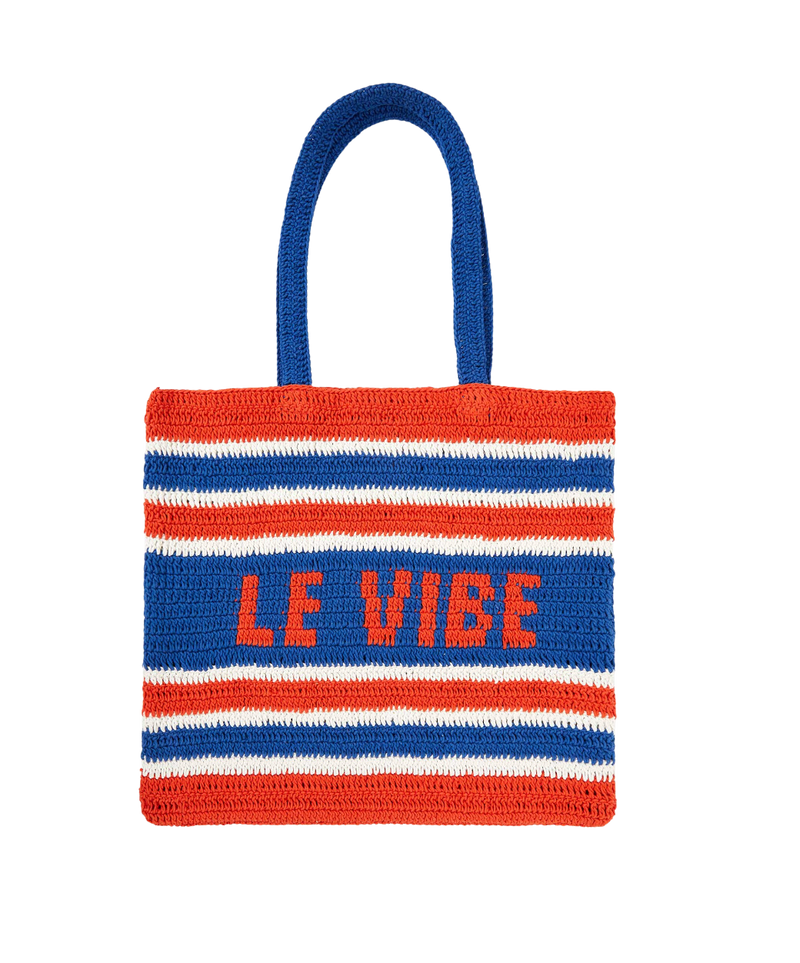 Michel bag - cobalt & bright poppy crochet le vibe