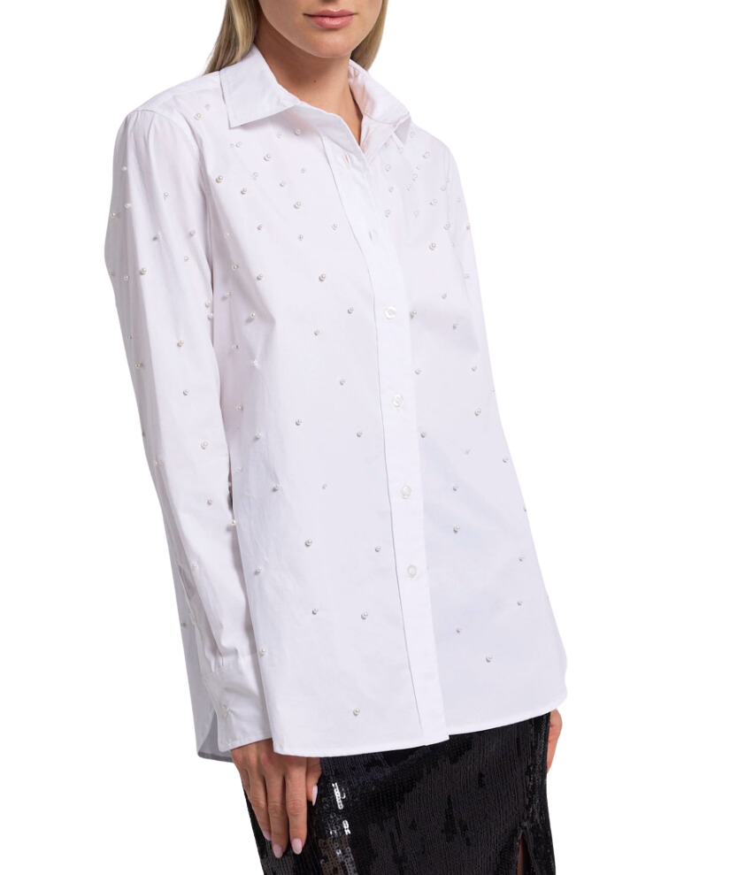 Marcello pearl poplin shirt - white