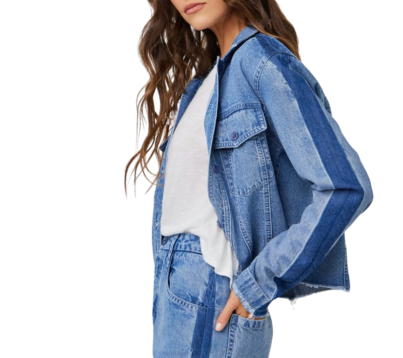 Billie- tacked sleeve denim jacket