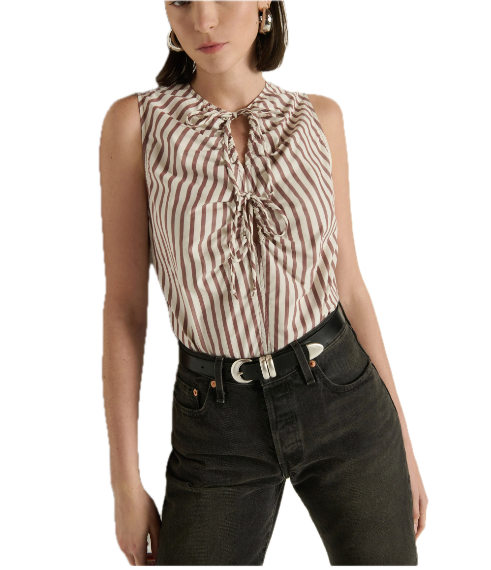 Mimmi keyhole top - sable stripe