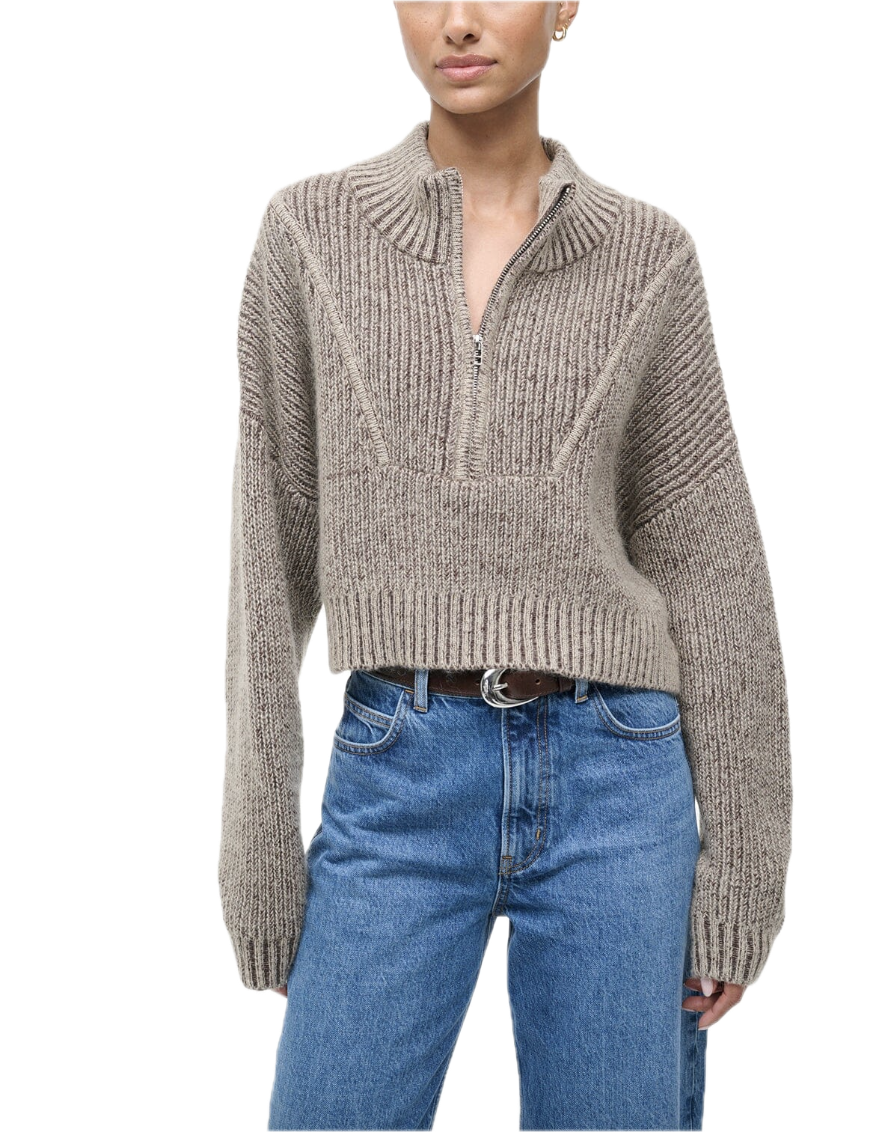Cropped hampton sweater - bisque