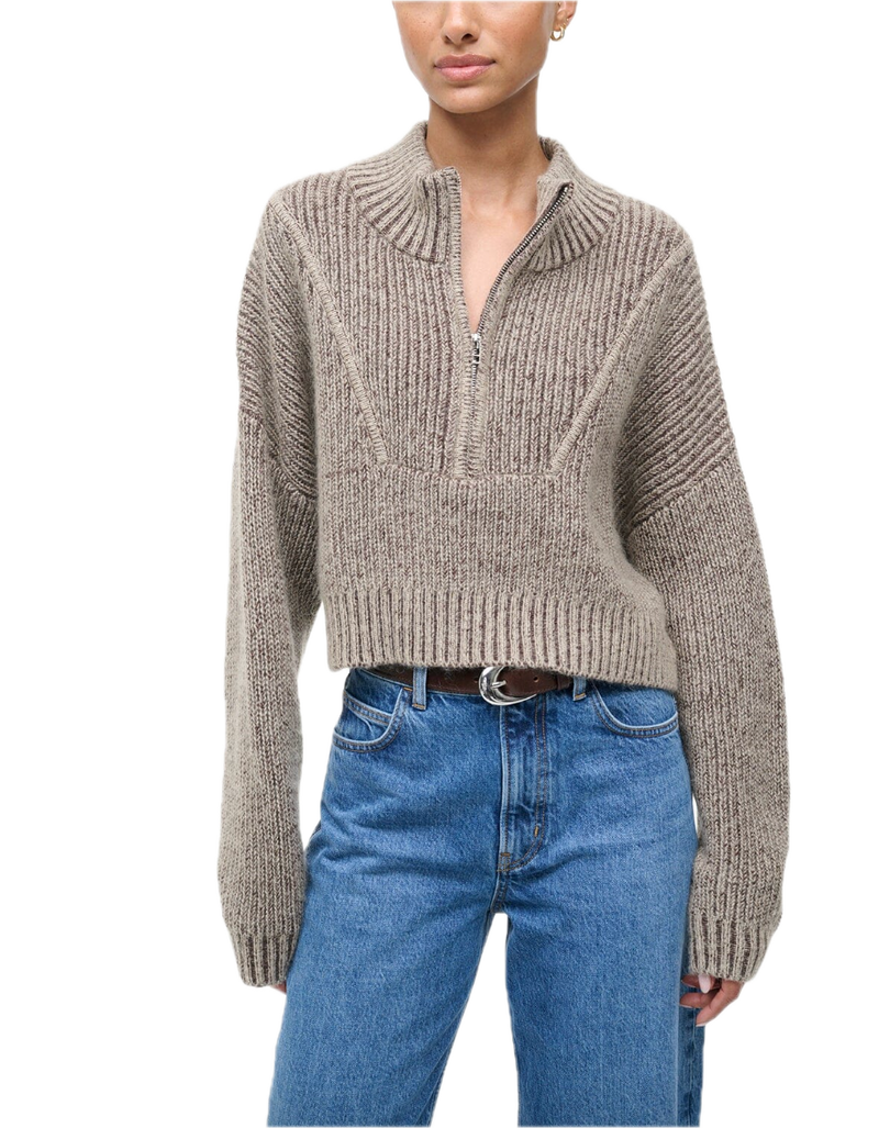 Cropped hampton sweater - bisque
