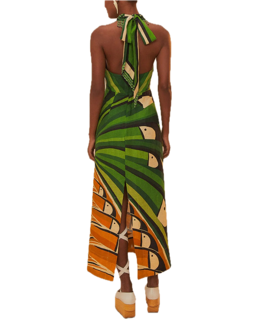 Toucan tree green dress Mason-Mayes Toucan tree green dress Mason-Mayes