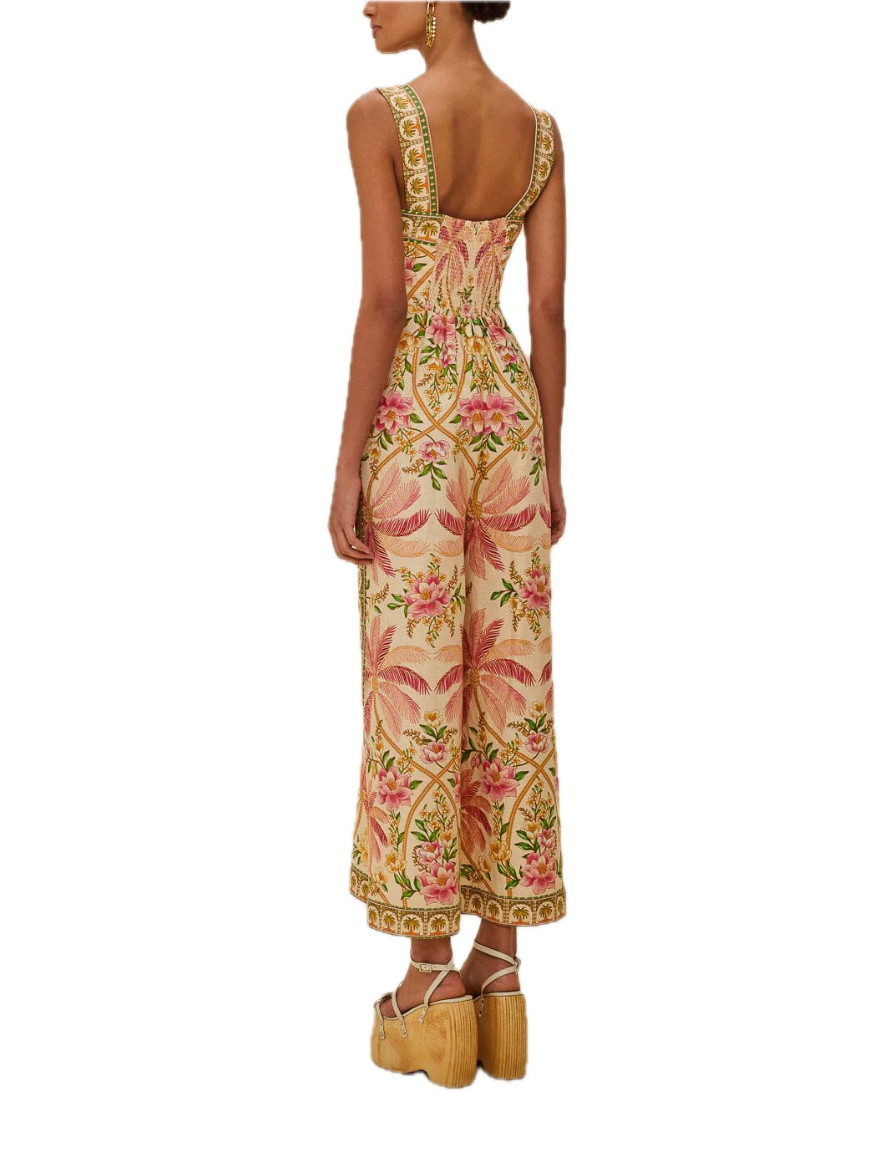 Palm dream strap knot jumpsuit