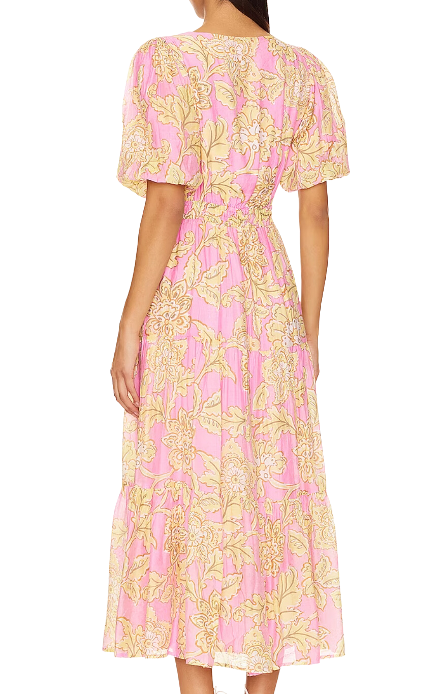 Laurelle midi dress - pink floral