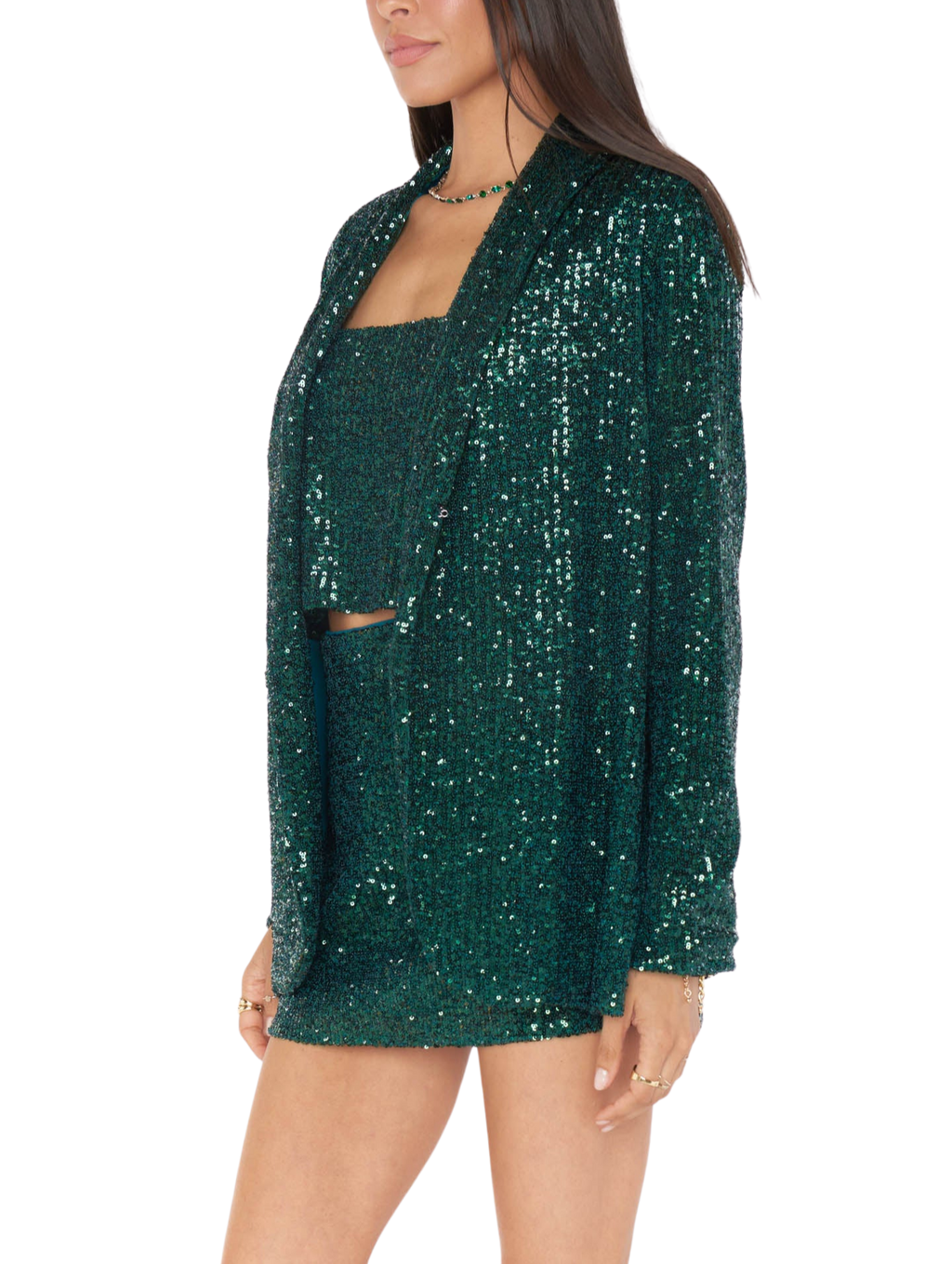 Dance blazer - emerald sequins