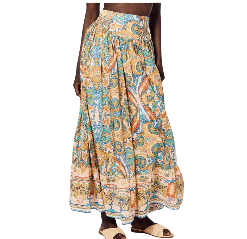 Raelynn ankle skirt - las palmas print