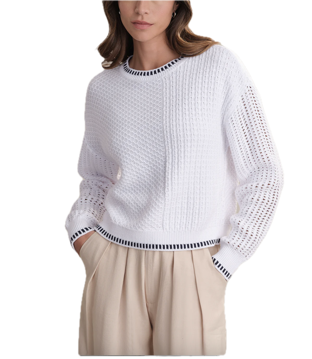 Uma mixed stitch crew neck