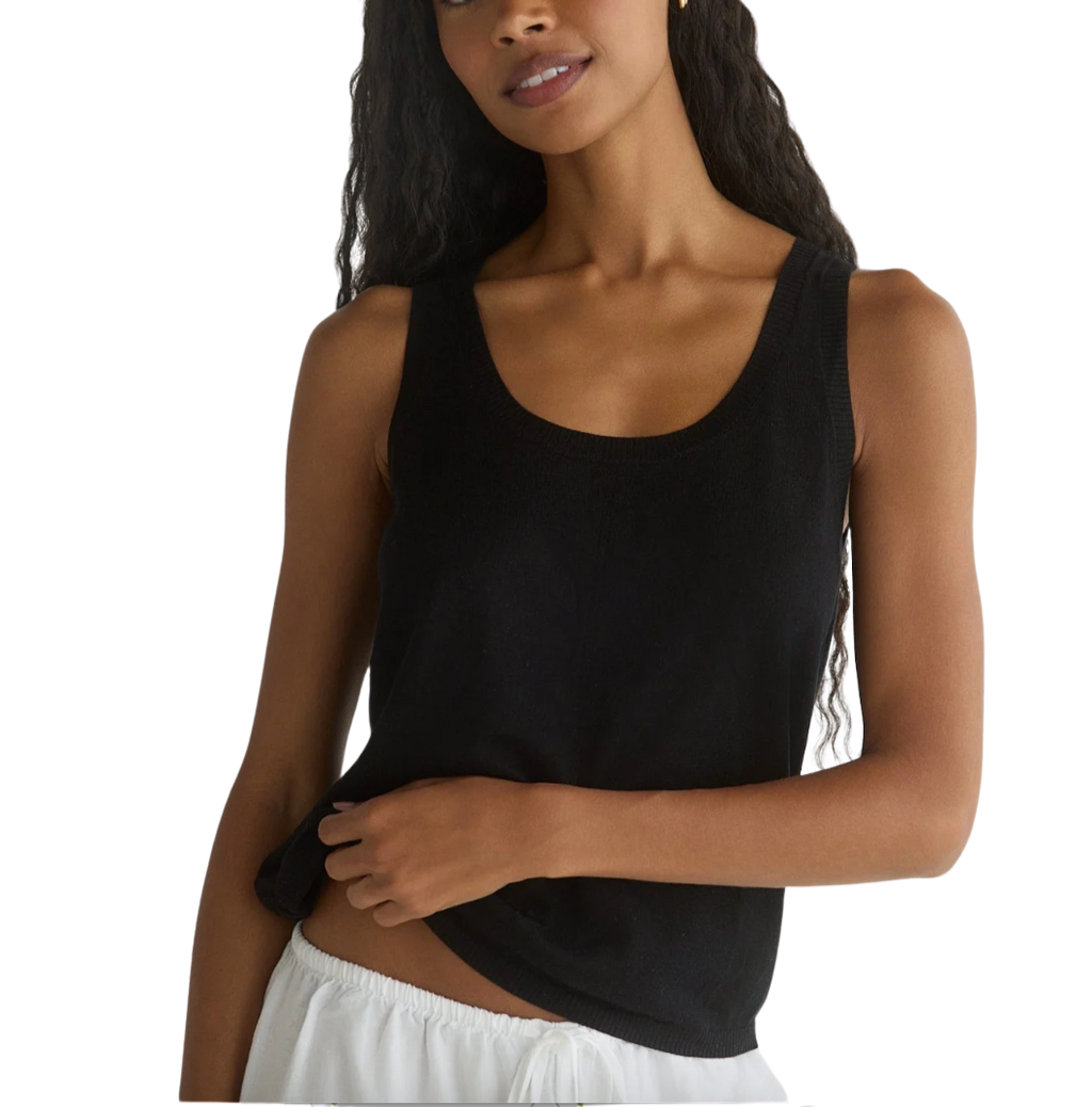 Sleeveless scoop neck - black