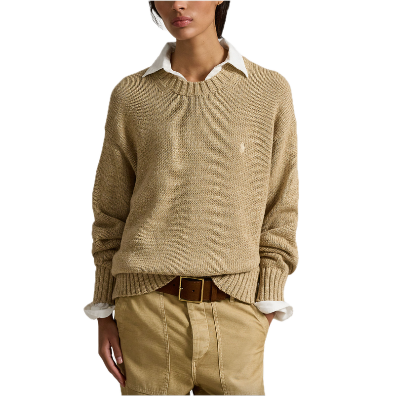 Cotton pullover - tan heather