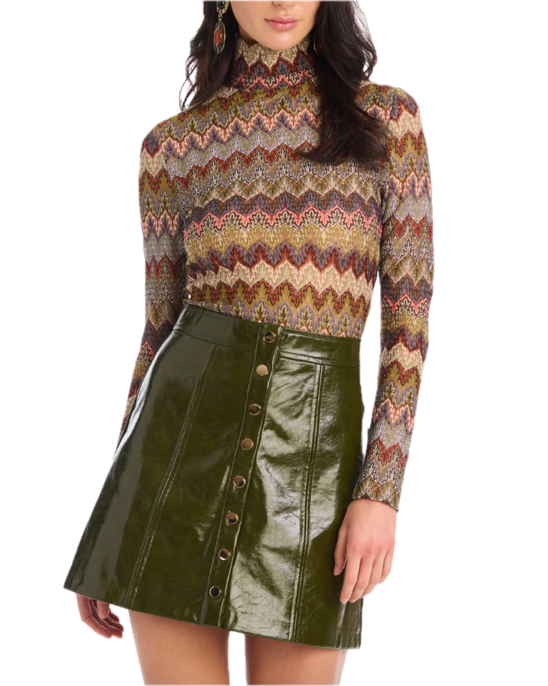 Conner knit top - olive chevron