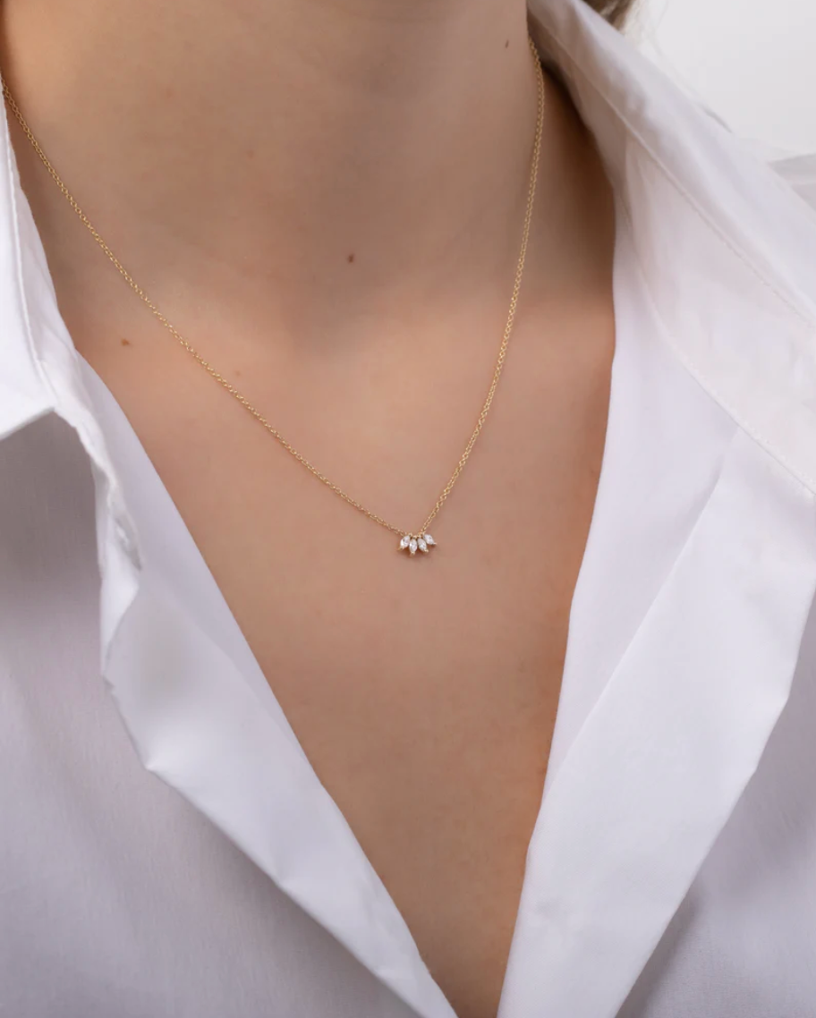 4 marquise diamond necklace