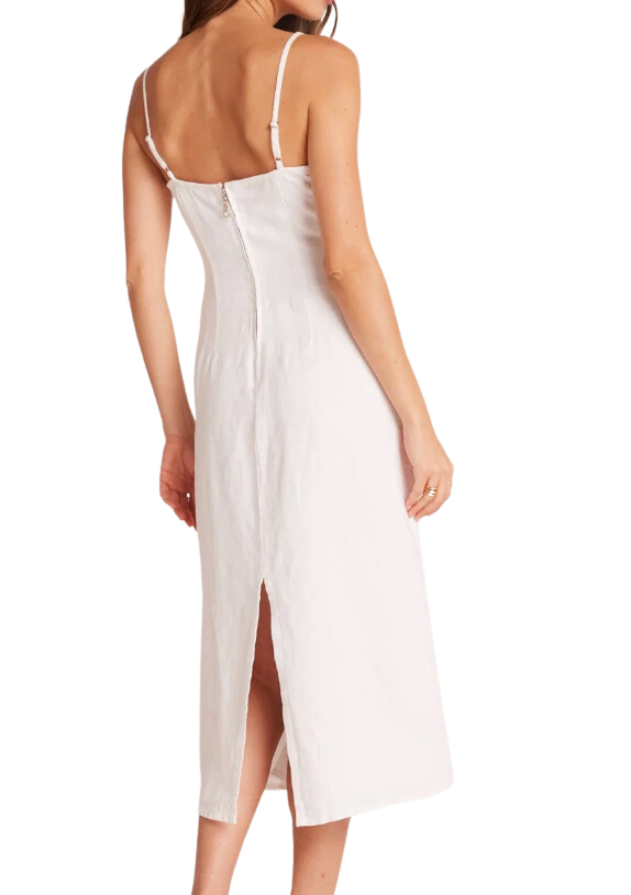 Fitted cami midi dress - white