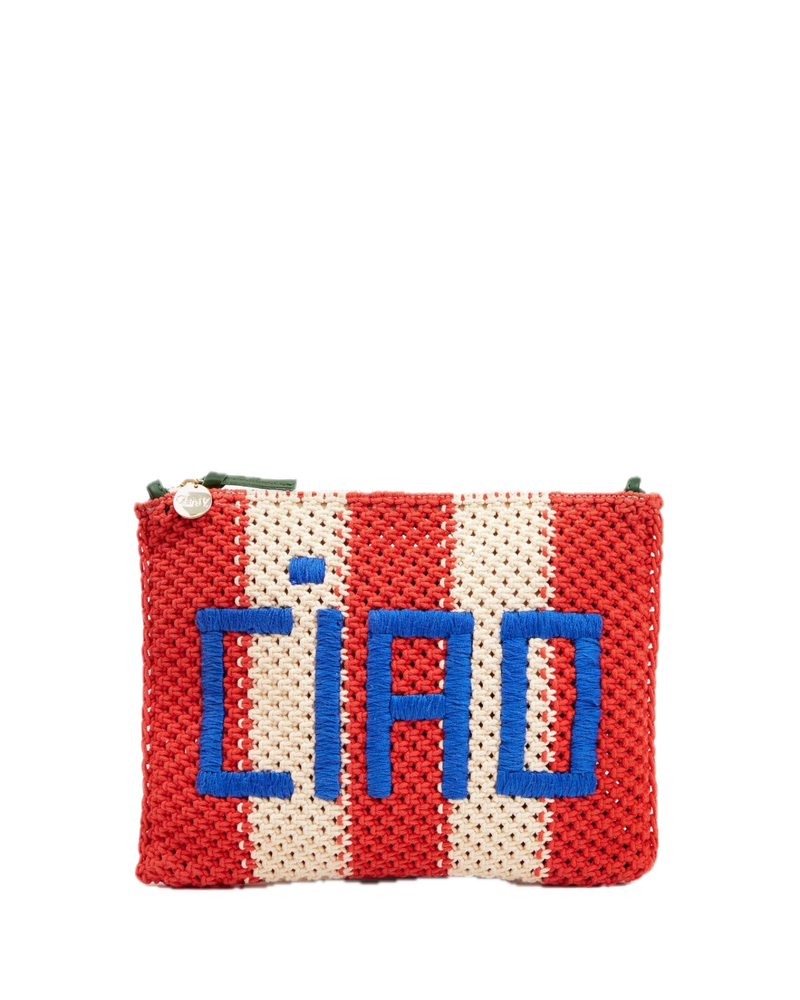 Flat clutch cream/bright poppy OS
