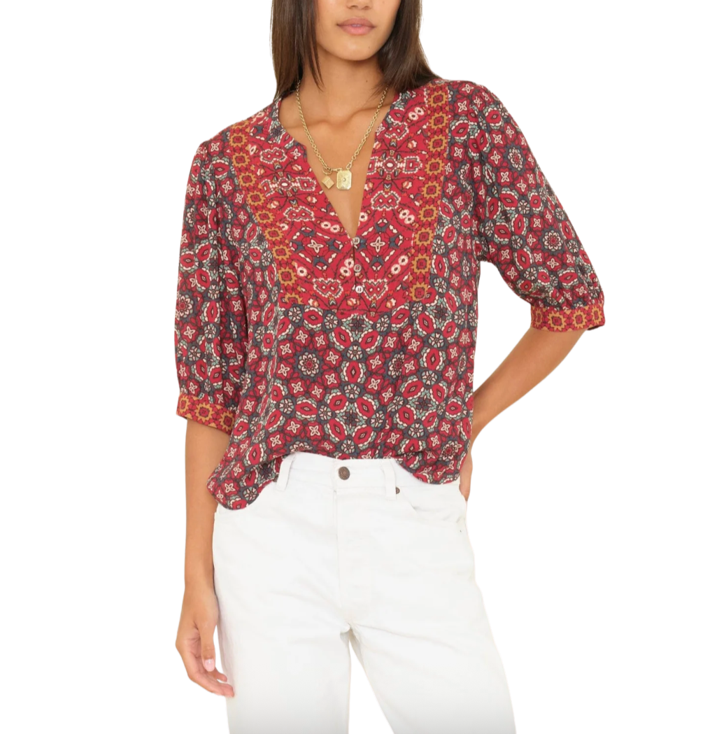 Corrine top - merlot tile