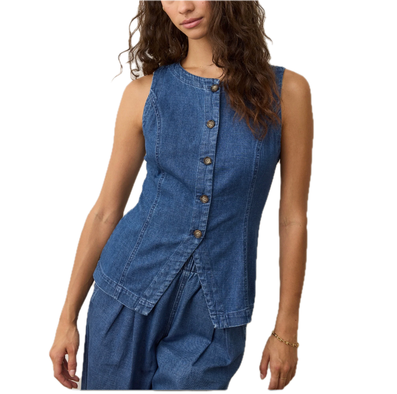 Charlie denim vest-medium wash
