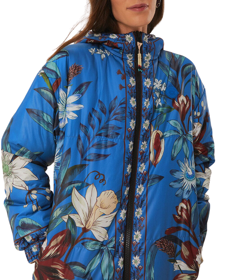 Cashew mandala reversible puffer jacket - cashew mandala cream