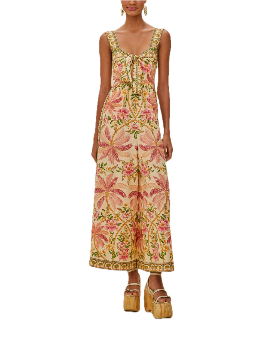 Palm dream strap knot jumpsuit