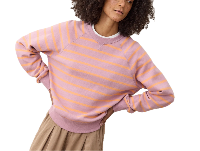 crewneck lilas/orange