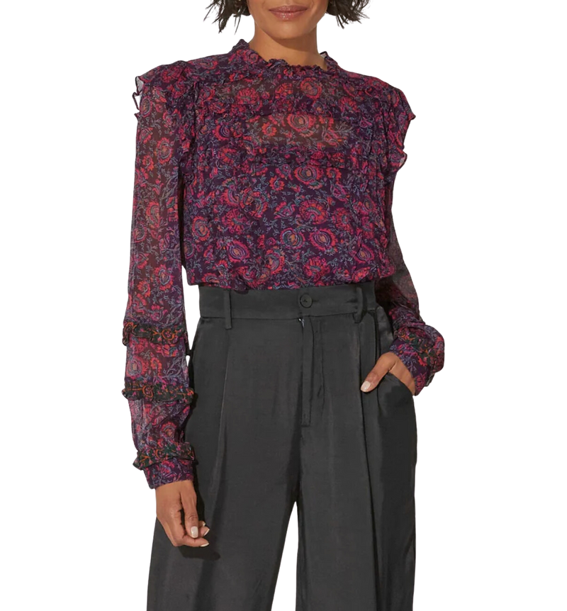 Fiorella blouse - bordeaux floral