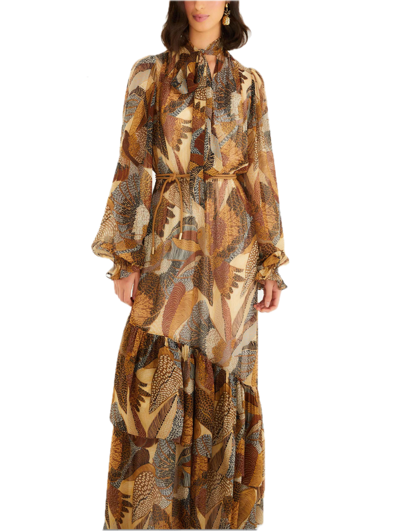 Dotted macaws cream LS dress
