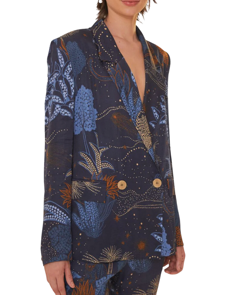 Night jungle navy blue blazer - night jungle navy blue