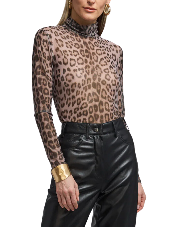 Tyla leo mesh top - leopard