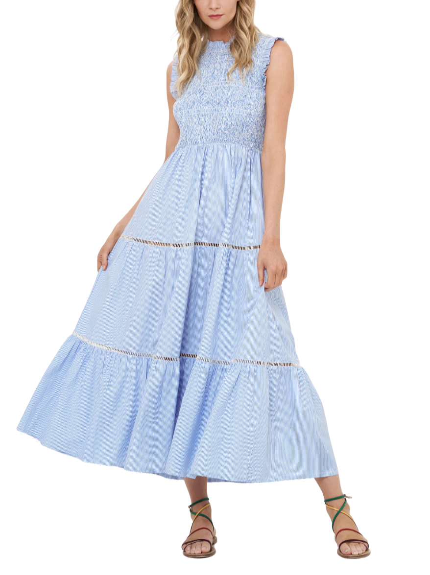 Sleeveless smocked maxi