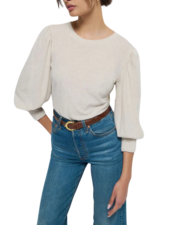 Loren peasant tee - heather oat