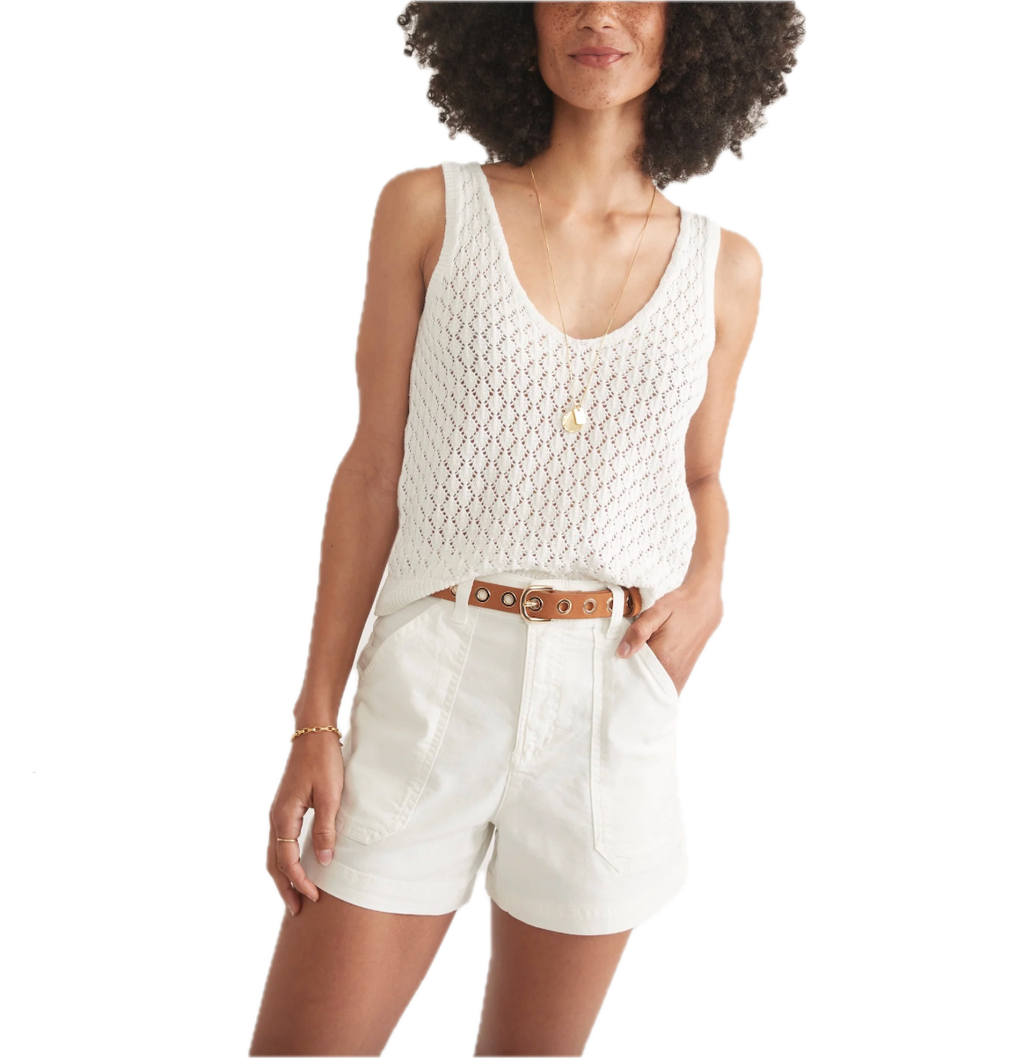 Finley sweater tank - white