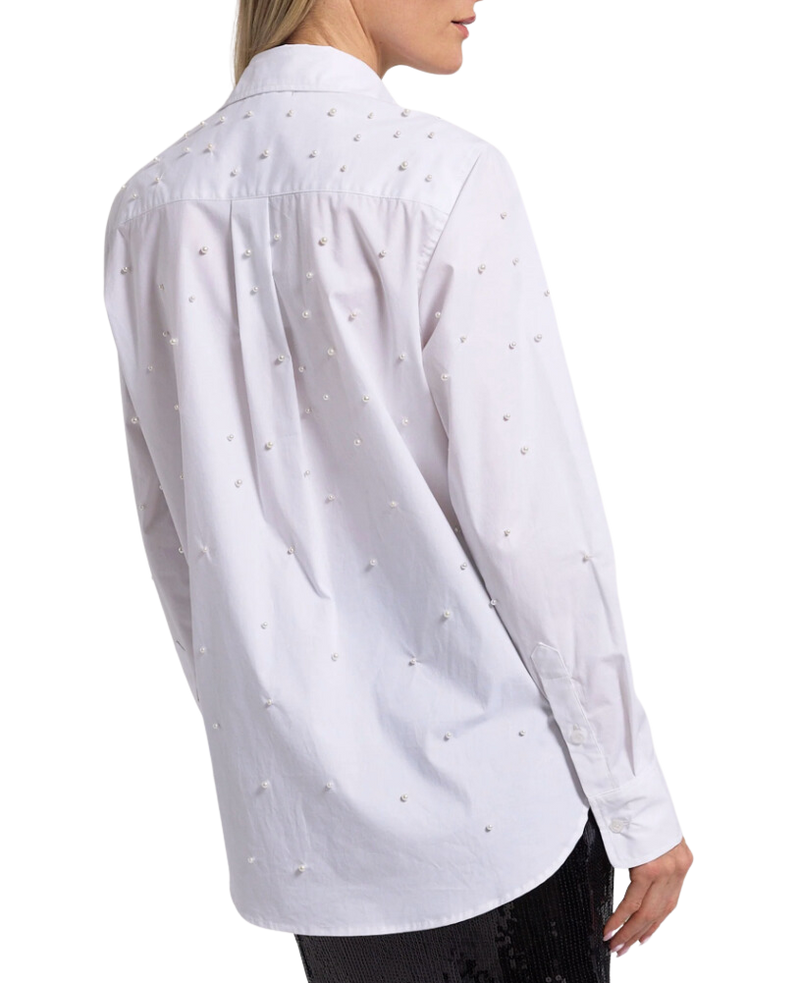 Marcello pearl poplin shirt - white