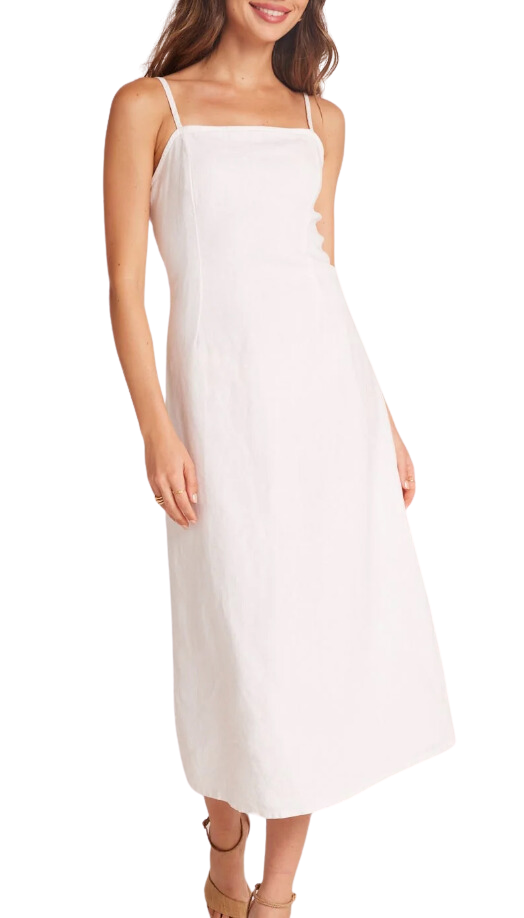 Fitted cami midi dress - white
