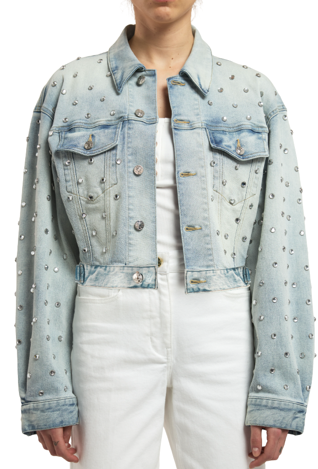 crystal denim jacket