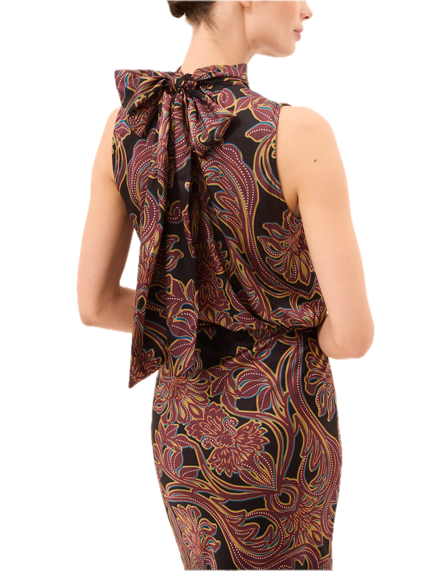 Luka top  - studded flora satin