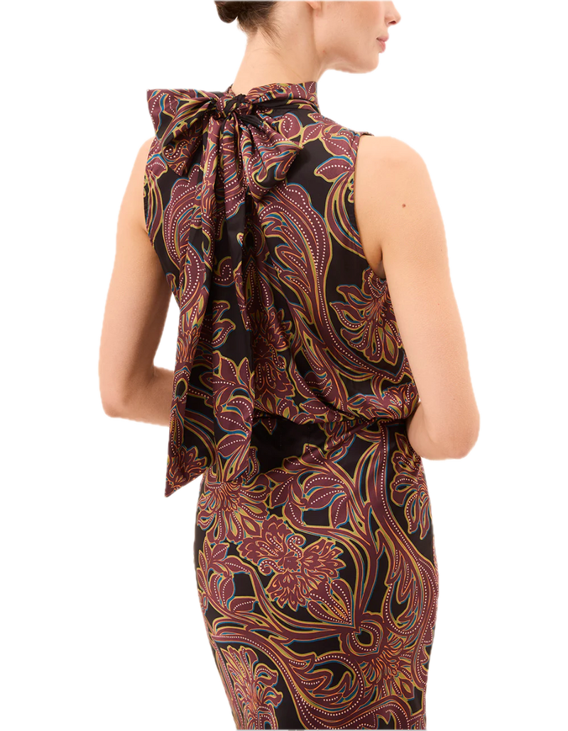 Luka top  - studded flora satin