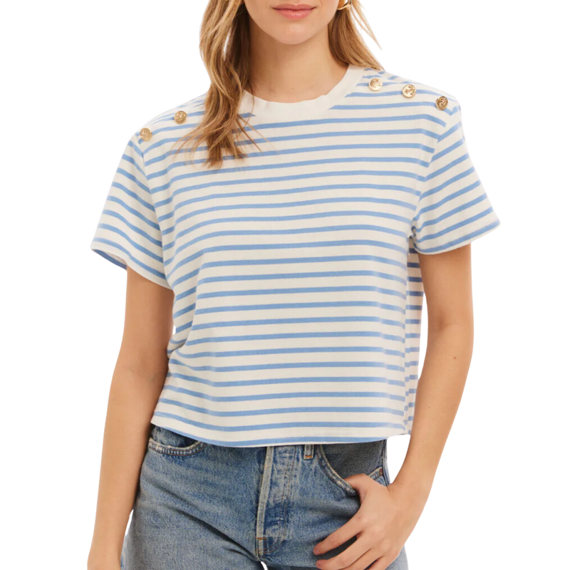 Stripe brooklyn tee - blue stripe