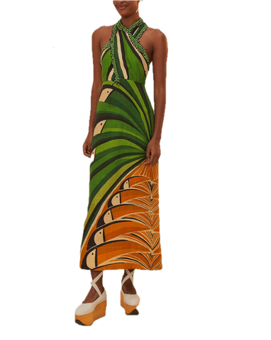 Green Toucan Tree Maxi Dress - XS Green Toucan Tree Maxi Dress - XS