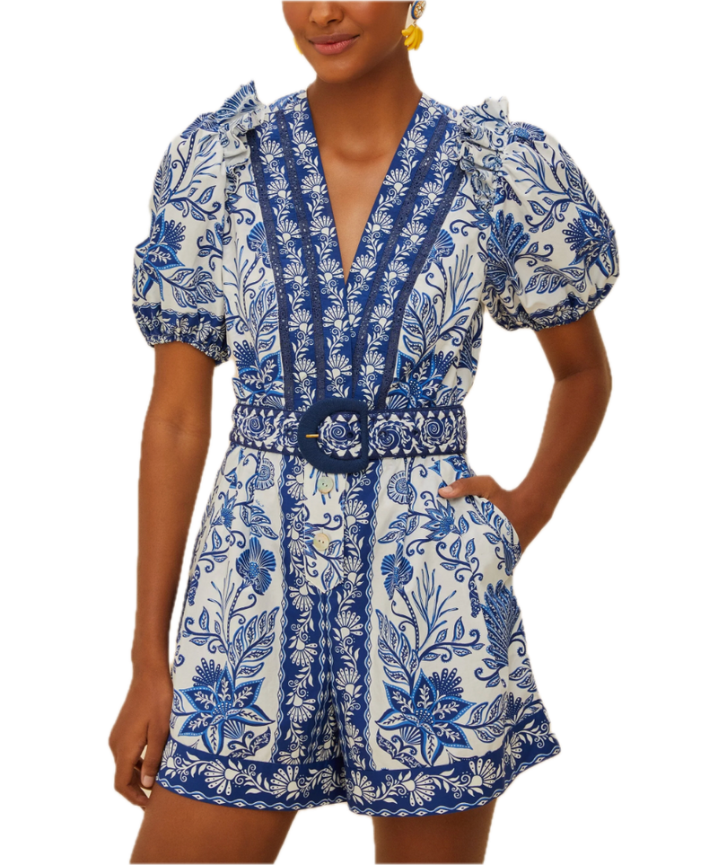 Shell garden off-white romper