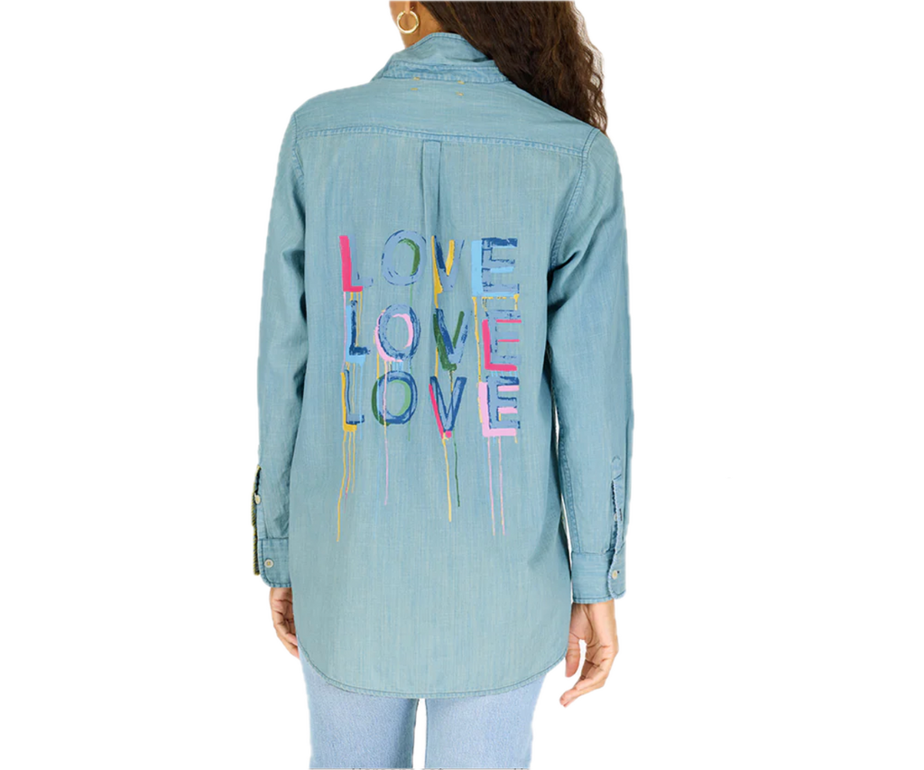Mia shirt love chambray blue