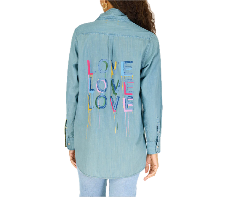 Mia shirt love chambray blue