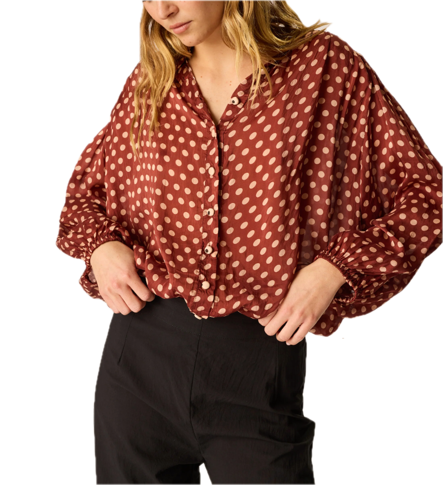 Iris top - polka dot cappuccino