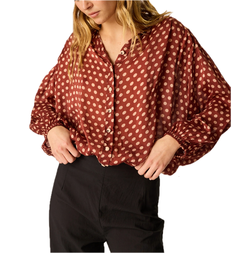 Iris top - polka dot cappuccino