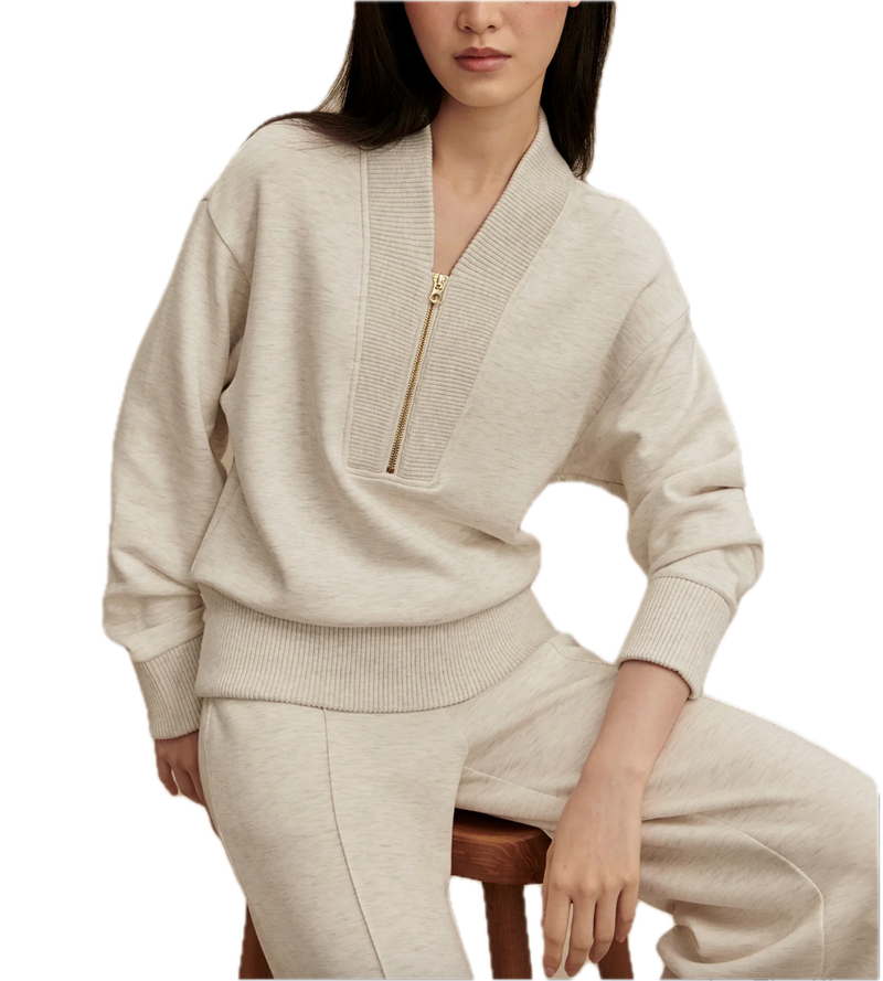 Sally half zip ivory