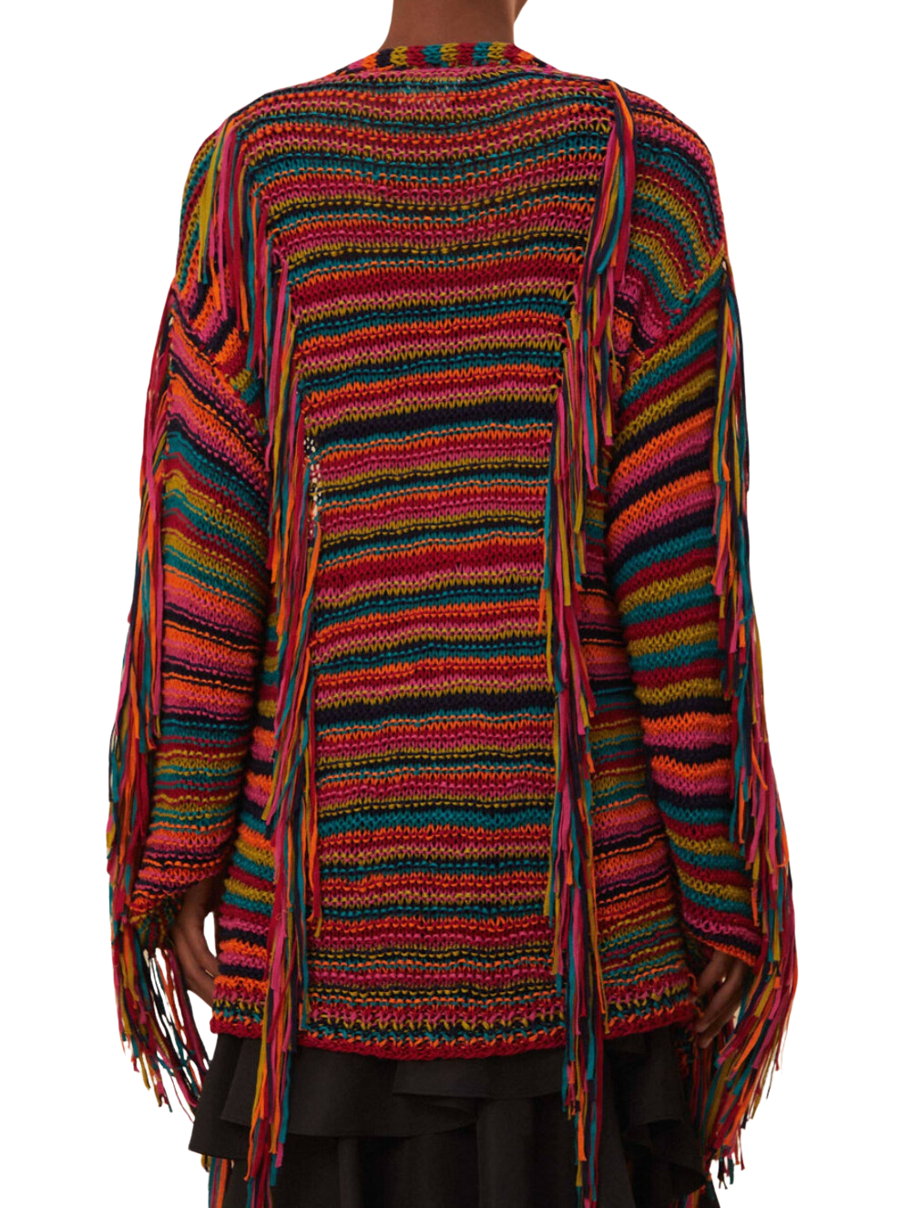 Colorful stripes knit cardigan - multi