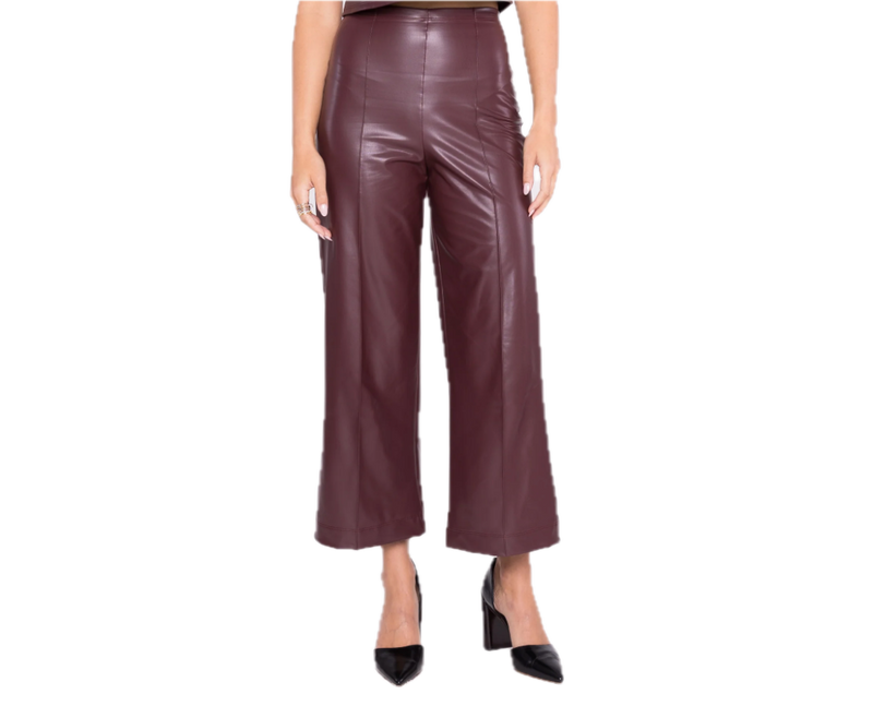 Crop Vegan pant- oxblood