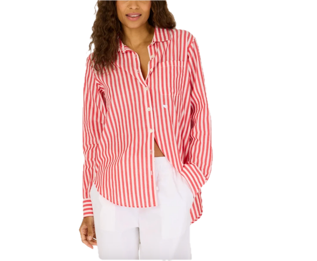 Mia stripe shirt - red/white